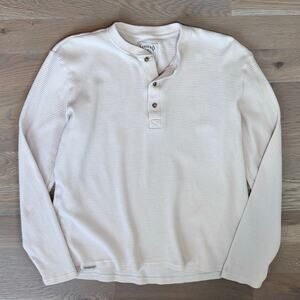 Sendero Provisions Maverick Waffle Henley Thermal Vintage White Mens Size Large